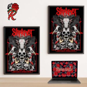 Slipknot 25th Anniversary 2024 Tour Poster In Burgettstown PA At The Pavilion At Star Lake On August 7 2024 Home Decor Poster Canvas