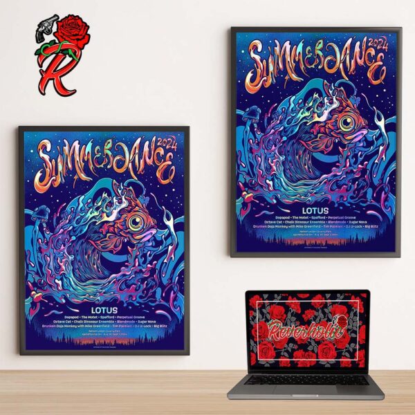 Summerdance 2024 Poster Lotus Band With Lineup List Home Decor Poster Canvas