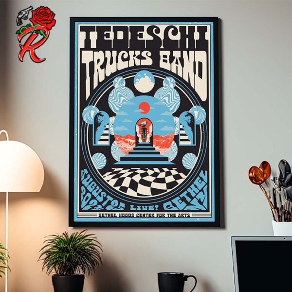 Tedeschi Trucks Band Poster For Bethel NY At Bethel Woods Center For The Arts On August 25 2024 Home Decor Poster Canvas