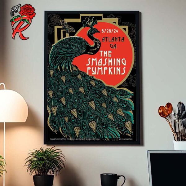 The Smashing Pumpkins Concert Poster For Atlanta GA At Truist Park On August 28 2024 The Peacock Artwork Home Decor Poster Canvas