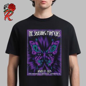 The Smashing Pumpkins Concert Poster For Simpsonville SC At CCNB Amphitheatre At Heritage Park On August 27 2024 The Butterfly Artwork Classic T-Shirt