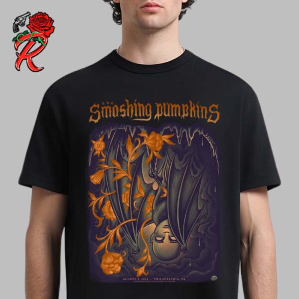 The Smashing Pumpkins Concert Poster For The Show In Philadelphia PA At Citizens Bank Park On August 9 2024 Unisex T-Shirt