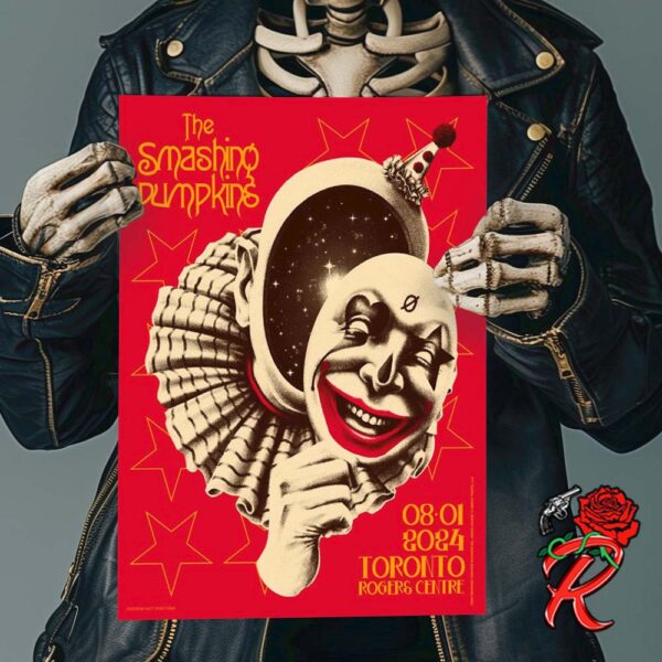 The Smashing Pumpkins Gig Poster For Toronto At Rogers Centre On August 1 2024 The Clown Removal Of The Face Symbolizes Artwork Wall Decor Poster Canvas