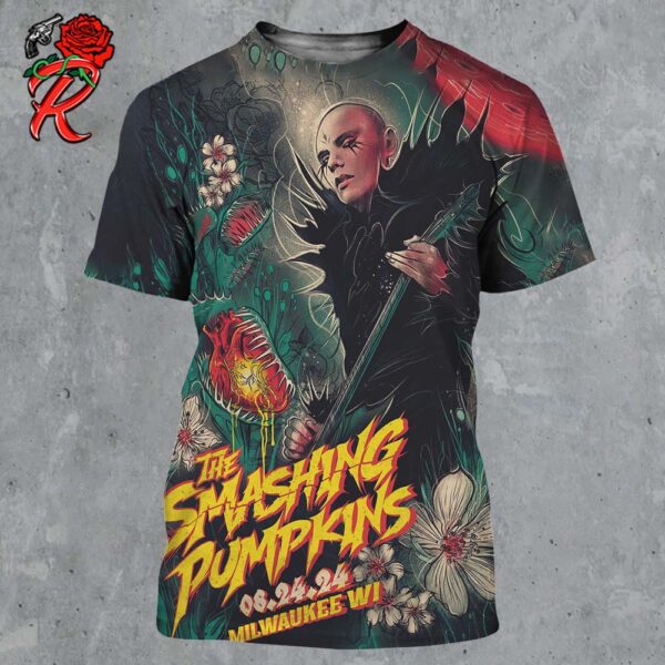 The Smashing Pumpkins Poster For Milwaukee Concert On August 24 2024 All Over Print Shirt