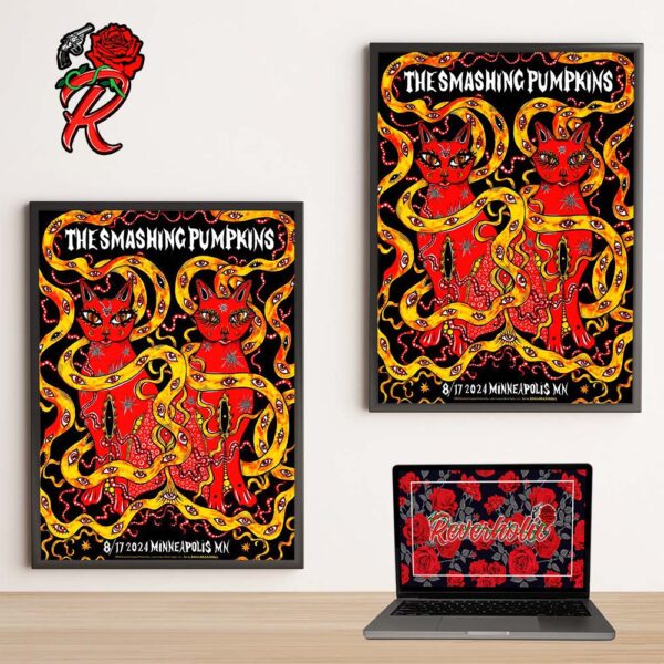 The Smashing Pumpkins Poster For Siamese Dream In The Twin Cities Minneapolis MN At Target Field On August 17 2024 Home Decor Poster Canvas