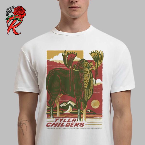 Tyler Childers Poster For The Show In West Valley City UT At Utah First Credit Union Amphitheatre On August 20 2024 The Alces Artwork Classic T-Shirt