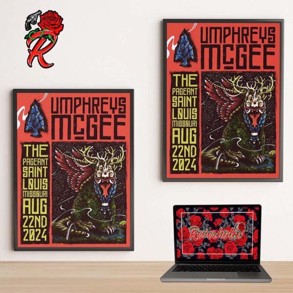 Umphreys McGee Merch Poster For The Pageant In Saint Louiss Missouri On August 22 2024 Home Decor Poster Canvas