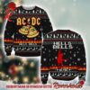 ACDC Angus Young In Throne With Snowflakes Pattern Classic Knitted White Christmas Ugly Sweater