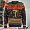 ACDC Signature Hells Bells Xmas 2024 Knitted Red And Black Christmas Ugly Sweater