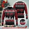 ACDC Merry Christmas Signature Holiday Pattern Knitted White Christmas Ugly Sweater