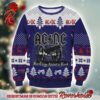 ACDC Band Funny Graphics Snowflakes And Thunder Pattern Knitted Yellow Ugly Christmas Sweater