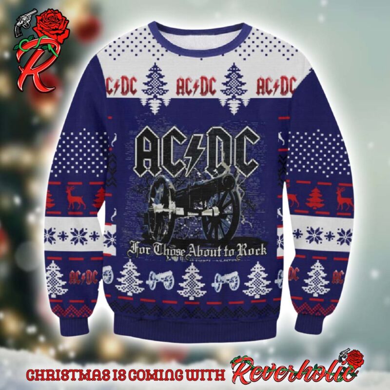 ACDC Angus Young Skeleton Holiday Style In Flame 2024 Christmas Ugly ...