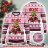 ACDC Signature Logo Christmas Tree Black And Gold Knitted Ugly Christmas Sweater