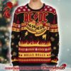 ACDC Hells Bells Flames Graphics Thunder Pattern Knitted 2024 Christmas Ugly Sweater