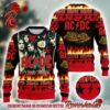 ACDC Jingle Hells Bells Let There Be Christmas With Flames Pattern Knitted 2024 Christmas Ugly Sweater