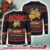 ACDC For Those To Have A Great Christmas Xmas Wreath Knitted Green Ugly Christmas Sweater