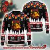 ACDC Signature Logo Christmas Tree Black And Gold Knitted Ugly Christmas Sweater