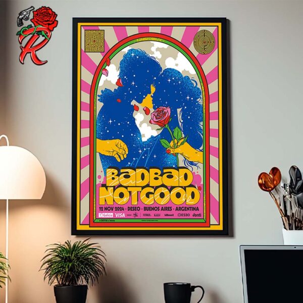 Badbadnotgood Band Poster For Show In Buenos Aires Argentina At Deseo Club On 12 November 2024 Home Decor Poster Canvas