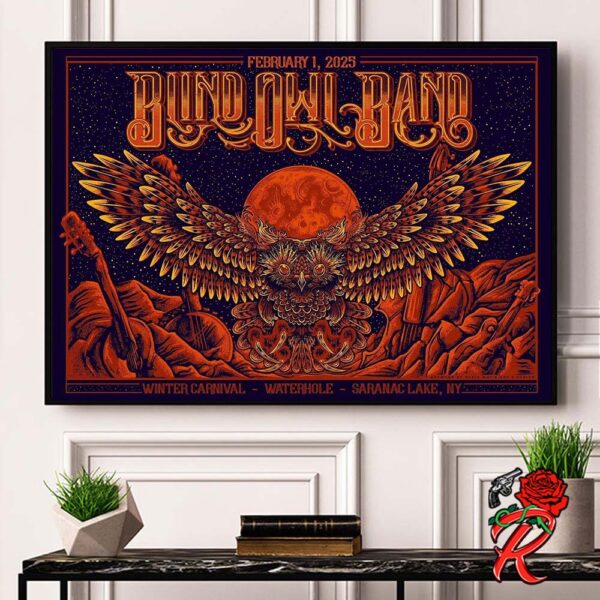 Blind Owl Band Official Poster For Winter Carnival At Waterhole In Saranac Lake New York On February 1 2025 Home Decor Poster Canvas