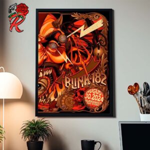 Blink 182 Glasgow UK Night 2 Merch Poster At OVO Hydro On August 30 2024 The Circus Devil Artwork Home Decor Poster Canvas