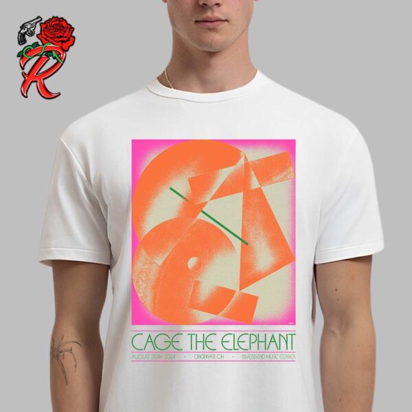 Cage The Elephant Concert Poster For Cincinnati Ohio At Riverbend Music Center On August 30th 2024 Classic T-Shirt