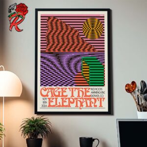 Cage The Elephant Concert Poster For Denver Colorado At Red Rocks Amphitheatre On September 18th 2024 Home Decor Poster Canvas