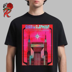 Cage The Elephant Concert Poster For Nashville Tennessee At Ascend Amphitheater On September 1 2024 The Bat Tower Artwork Unisex T-Shirt