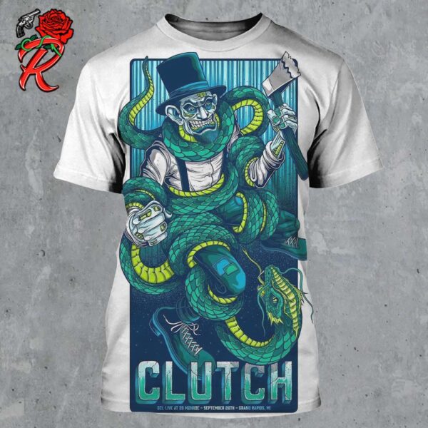 Clutch Poster For Show In Grand Rapids Michigan At GCL Live At 20 Monroe On September 26th 2024 All Over Print Shirt