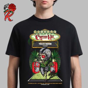 Cypress Hill Welcome To Fabulous Concert Poster In Las Vegas Nevada At Downtown Las Vegas Event Center On October 26 2024 The Skeleton Football Player Artwork Unisex T-Shirt