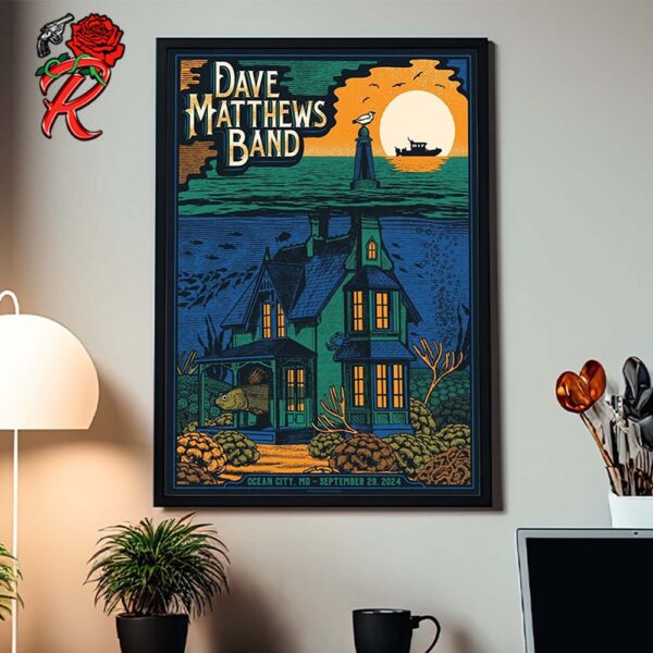 Dave Matthews Band Poster For Ocean City Maryland On September 29 2024 Home Decor Poster Canvas