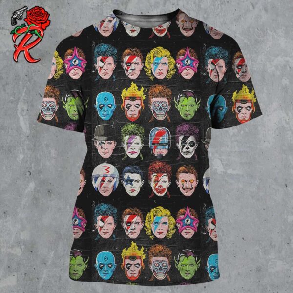 David Bowie The Floating Head Of David In Superheroes Movie Style All Over Print Shirt