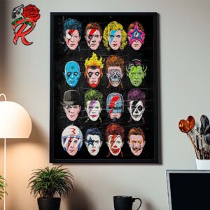 David Bowie The Floating Head Of David In Superheros Movie Style Home Decor Poster Canvas