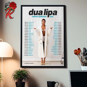 Dua Lipa 2024 Radical Optimism Tour Dates Home Decor Poster Canvas