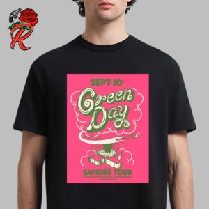 Green Day The Saviors Tour Concert Poster In Austin Texas At Germania Insurance Amphitheater On September 10 2024 Classic T-Shirt