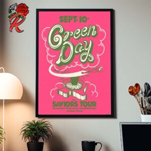 Green Day The Saviors Tour Concert Poster In Austin Texas At Germania Insurance Amphitheater On September 10 2024 Home Decor Poster Canvas