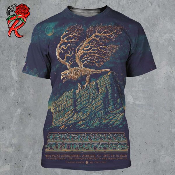 Greensky Blue Grass Show Poster At Red Rocks Amphitheatre In Morrison CO On September 13 And 14 2024 The Eagle Tree Artwork All Over Print Shirt