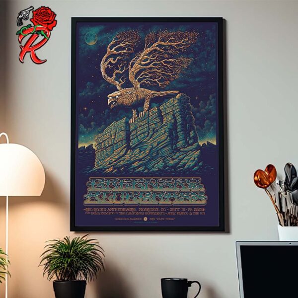 Greensky Blue Grass Show Poster At Red Rocks Amphitheatre In Morrison CO On September 13 And 14 2024 The Eagle Tree Artwork Home Decor Poster Canvas