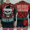 Guns N Roses Cross Logo Skeletons With Santa Hats Christmas Jumper Multicolor Ugly Christmas Sweater