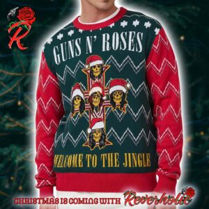 Guns N Roses Welcome To The Jingle Cross Holiday Logo Ugly Christmas Sweater