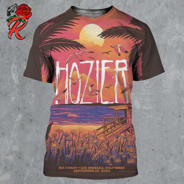 Hozier Concert Poster For Los Angeles California At Kia Forum On September 20 2024 All Over Print Shirt