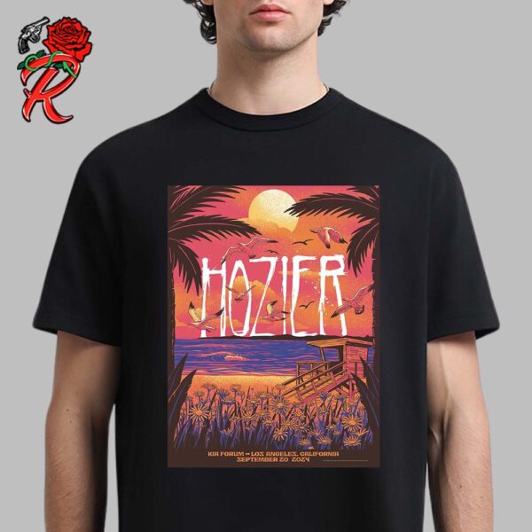 Hozier Concert Poster For Los Angeles California At Kia Forum On September 20 2024 Unisex T-Shirt