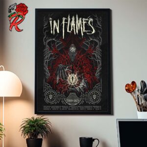 In Flames Timehold Tour 2024 Poster Jester Art And Tour Cities Home Decor Poster Canvas