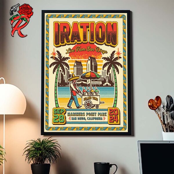 Iration Live From San Diego Poster For Sa Diego California At Marines Point Park On September 28 2024 Island Time Home Decor Poster Canvas