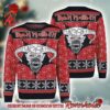 Iron Maiden The Number Of The Beast With Band Member Photo Holiday Pattern Knitted Ugly Christmas Sweater