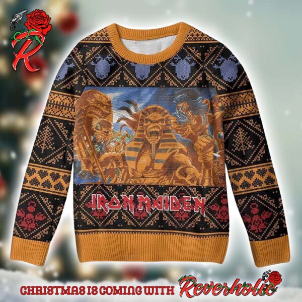 Iron Maiden Powerslave Egyptian Gods Official Knitted Ugly Christmas Sweater