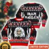 Iron Maiden Eddie The Head Satan Head With Snowflakes Pattern Knitted Holiday Ugly Christmas Sweater