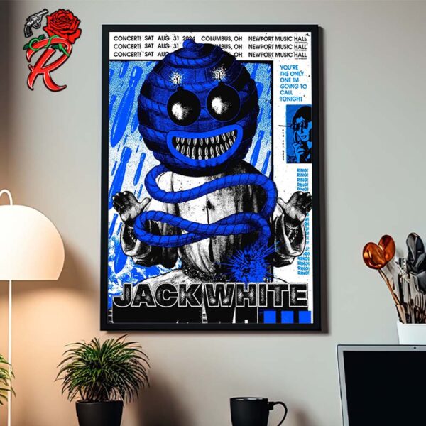 Jack White Second Poster For The Run Of Sporadic Show In Columbus Ohio At Newport Music Hall On August 30 2024 The Bombing Out Inspired Artwork Home Decor Poster Canvas