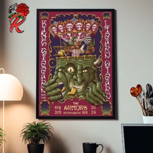 King Gizzard And The Lizard Wizard Poster For Tonight Show In Minneapolis Minnesota At The Armors On September 3rd 2024 Home Decor Poster Canvas