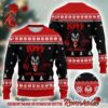 Kiss Band Gene Simmons With Santa Hat And Signature Knitted Black Ugly Christmas Sweater