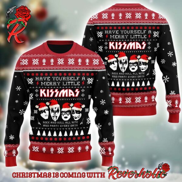 Kiss Band Have Yourself A Merry Little Kissmas Party Everyday Ugly Christmas Sweater